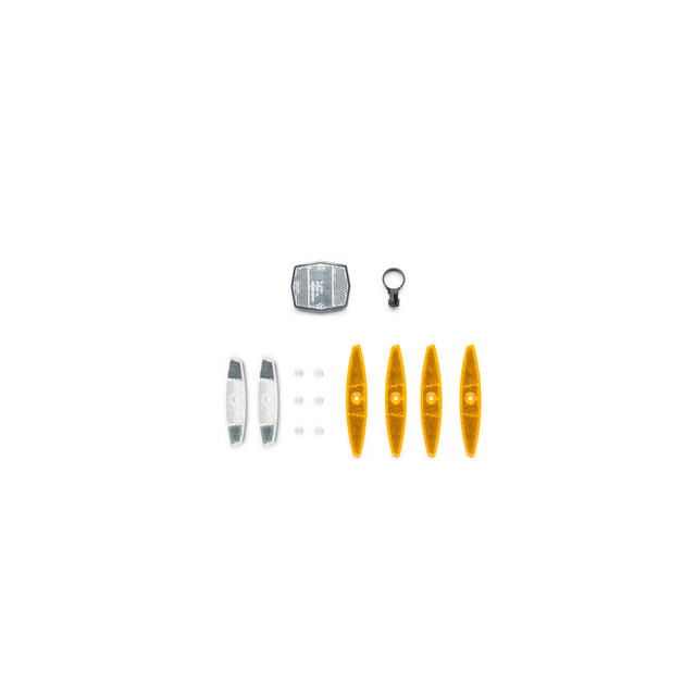 Front and Rear Wheel Reflectors (4 in yellow, 2 in white)