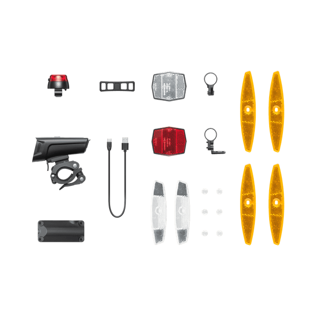Amflow PL 合规配件包:内含前后车灯、提示铃、前后轮反光片、反光镜架
